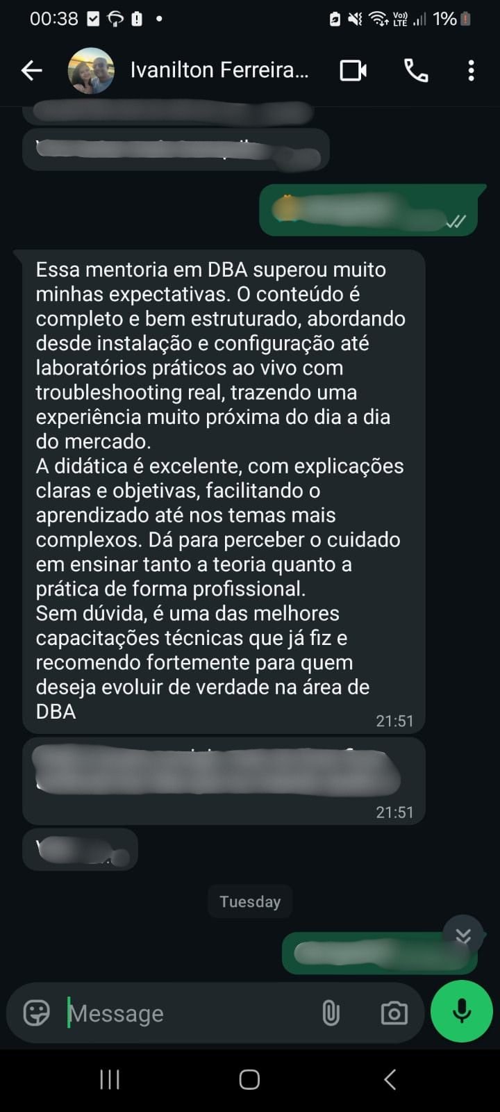 Depoimento Ivanilton WhatsApp